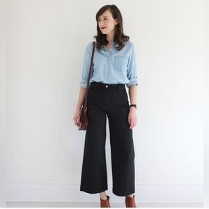 Everlane Sz 2 Black Wide Leg Cropped Pants